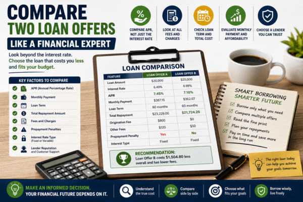 compare loans before taking one to be on a safer side.